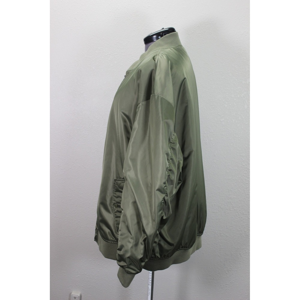 Gap Bomber Jacket Men's XXL Green Satin Full Zip Relaxed Fit Casual Outerwear - Picture 2 of 13